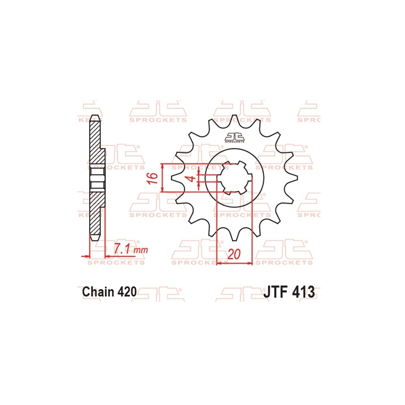 Front sprocket JT 16T, 420