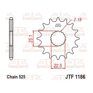 Front sprocket JT JTF 1186-16RB 16T, 525 rubber cushioned