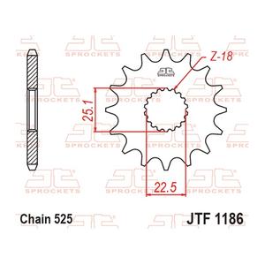 Front sprocket JT JTF 1186-17RB 17T, 525 rubber cushioned