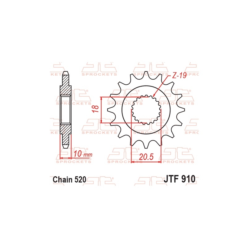 Front sprocket JT 14T, 520