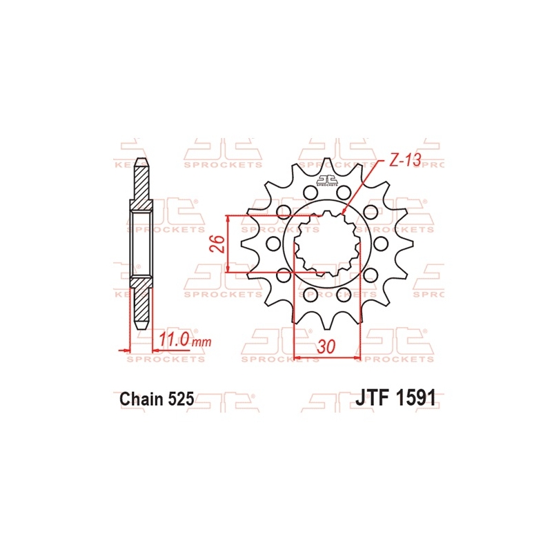 Front sprocket JT 16T, 525