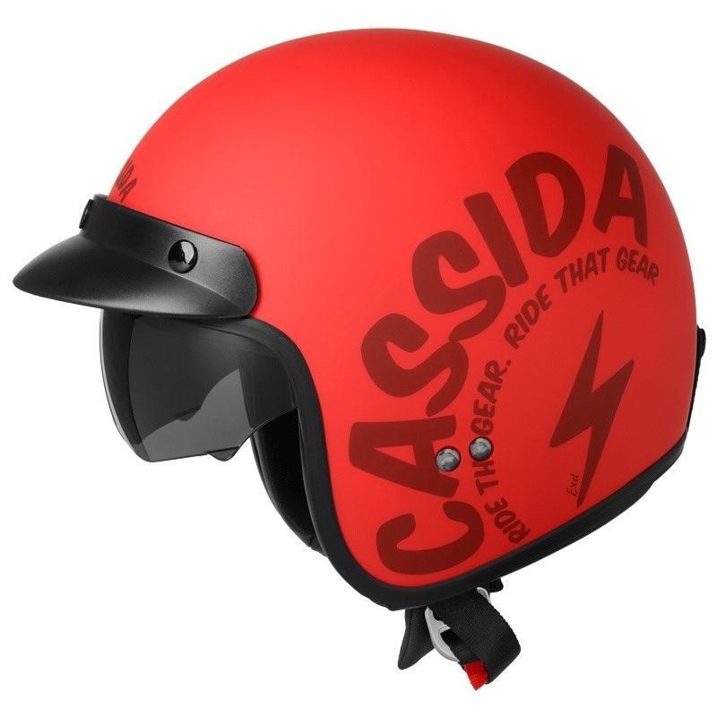 Otwarty kask motocyklowy Cassida Oxygen Gear czerwono-czarny