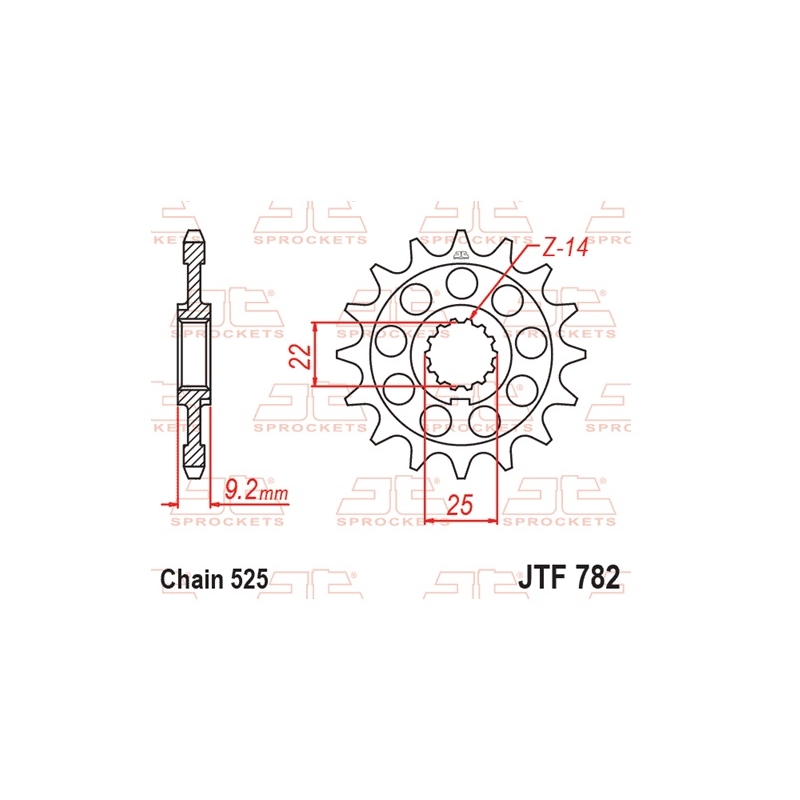Front sprocket JT 16T, 525