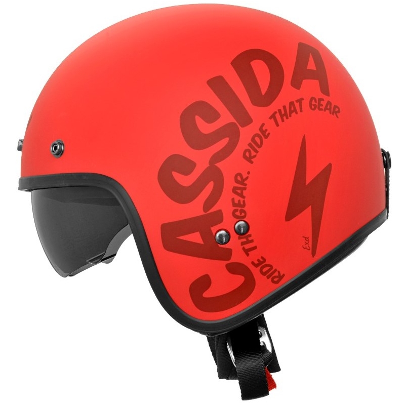 Otwarty kask motocyklowy Cassida Oxygen Gear czerwono-czarny