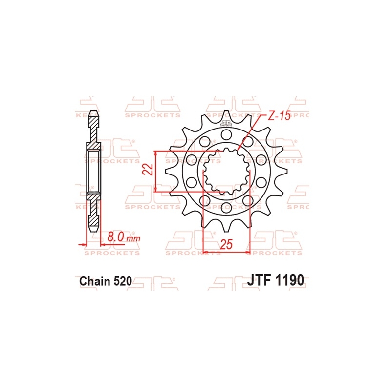 Front sprocket JT 13T, 520