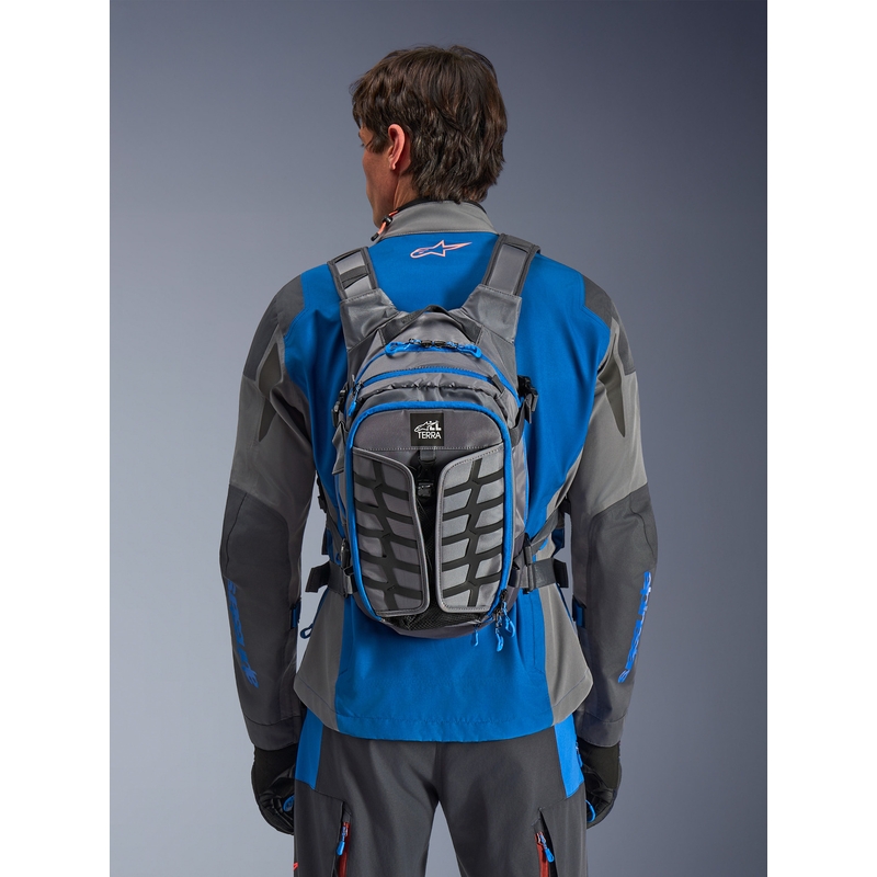 Plecak motocyklowy Alpinestars AT-15 ciemnoszary-szaro-niebieski 15 l
