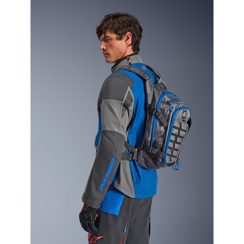 Plecak motocyklowy Alpinestars AT-15 ciemnoszary-szaro-niebieski 15 l