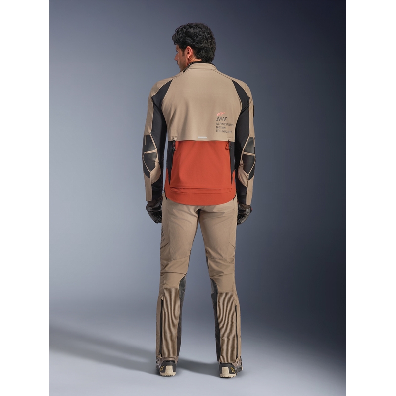 Kurtka motocyklowa Alpinestars AMT-8 Stretch Drystar XF brązowo-pomarańczowo-czarna