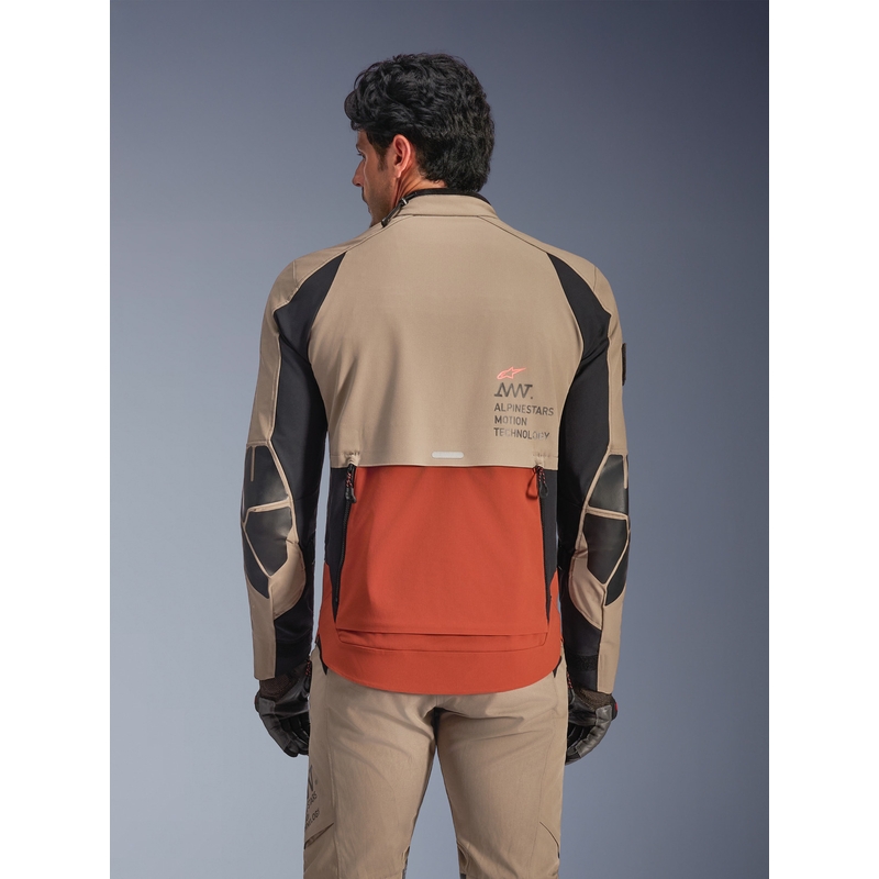 Kurtka motocyklowa Alpinestars AMT-8 Stretch Drystar XF brązowo-pomarańczowo-czarna