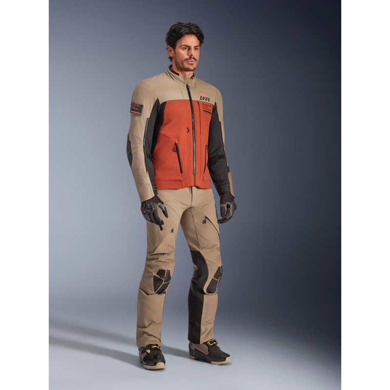 Kurtka motocyklowa Alpinestars AMT-8 Stretch Drystar XF brązowo-pomarańczowo-czarna