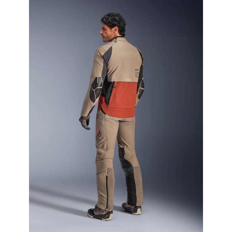 Kurtka motocyklowa Alpinestars AMT-8 Stretch Drystar XF brązowo-pomarańczowo-czarna