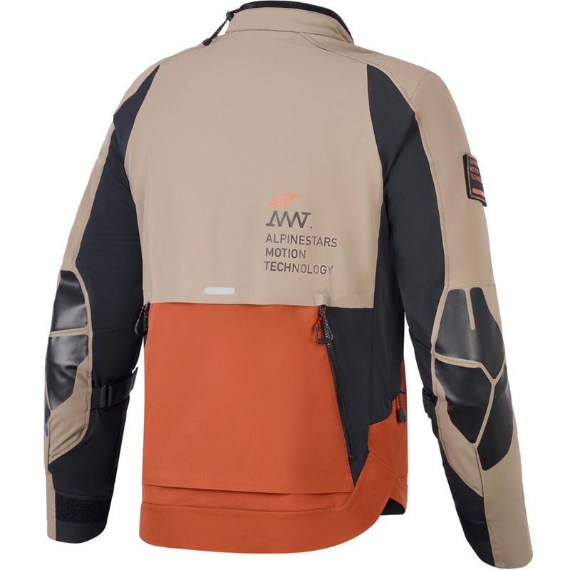 Kurtka motocyklowa Alpinestars AMT-8 Stretch Drystar XF brązowo-pomarańczowo-czarna