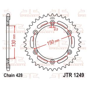Rear sprocket JT JTR 1249-51 51T, 428