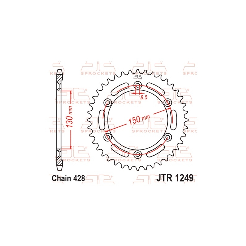 Rear sprocket JT 51T, 428