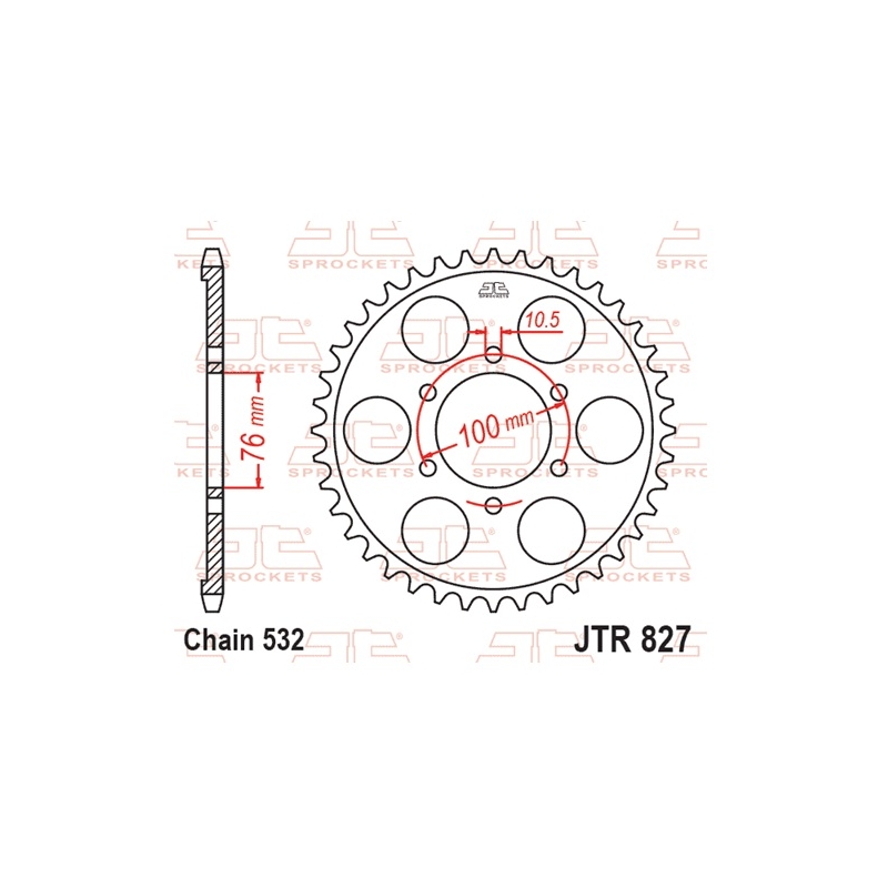 Rear sprocket JT 42T, 532