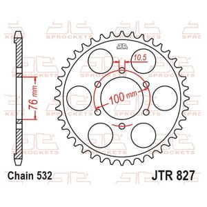Rear sprocket JT JTR 827-43 43T, 532