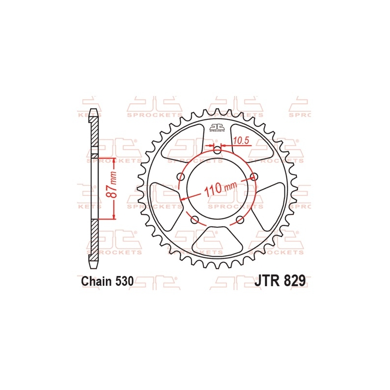 Rear sprocket JT 48T, 530
