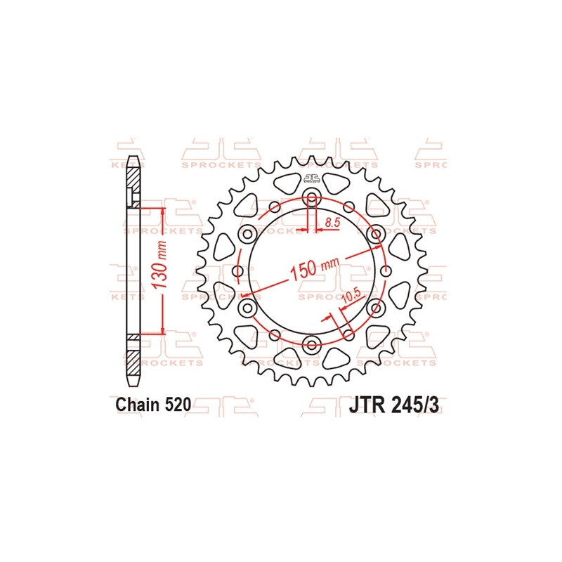 Rear sprocket JT 42T, 520