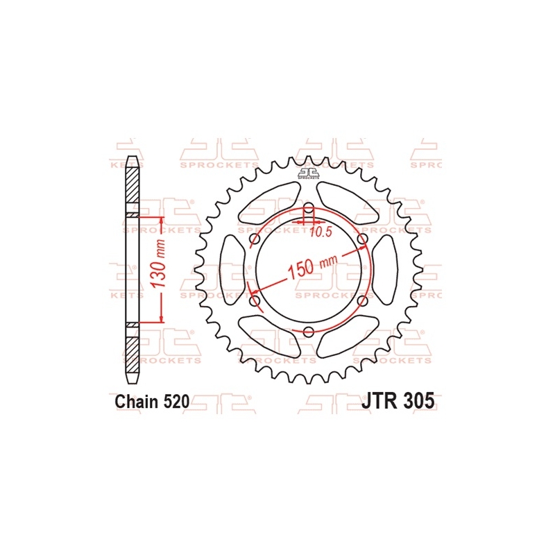 Rear sprocket JT 46T, 520
