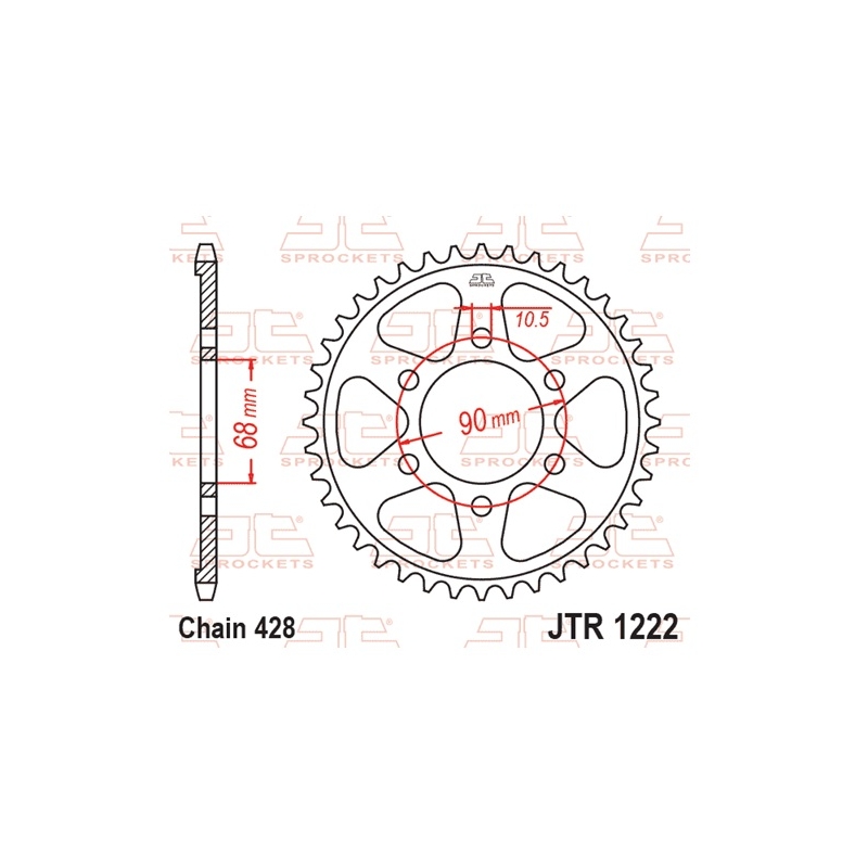 Rear sprocket JT 47T, 428