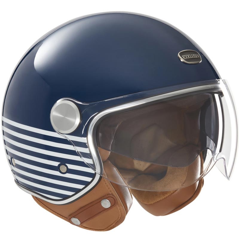 Kask motocyklowy otwarty NOX Exklusiv Smart 2 Marina niebiesko-biały