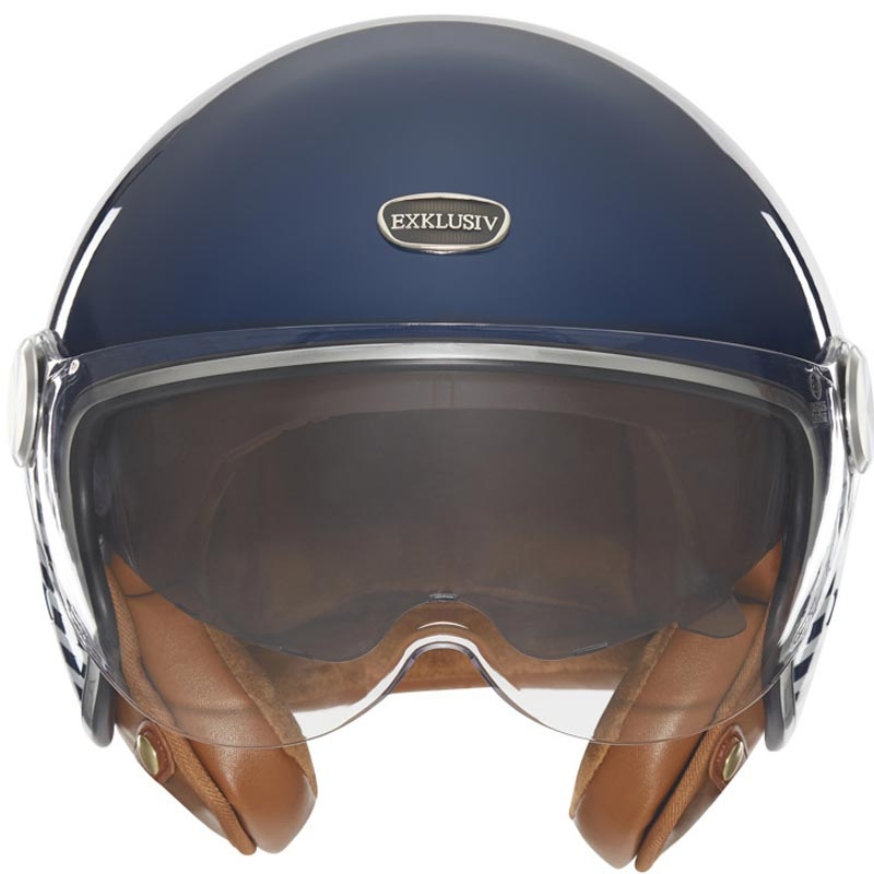Kask motocyklowy otwarty NOX Exklusiv Smart 2 Marina niebiesko-biały