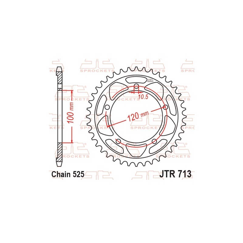 Rear sprocket JT 42T, 525