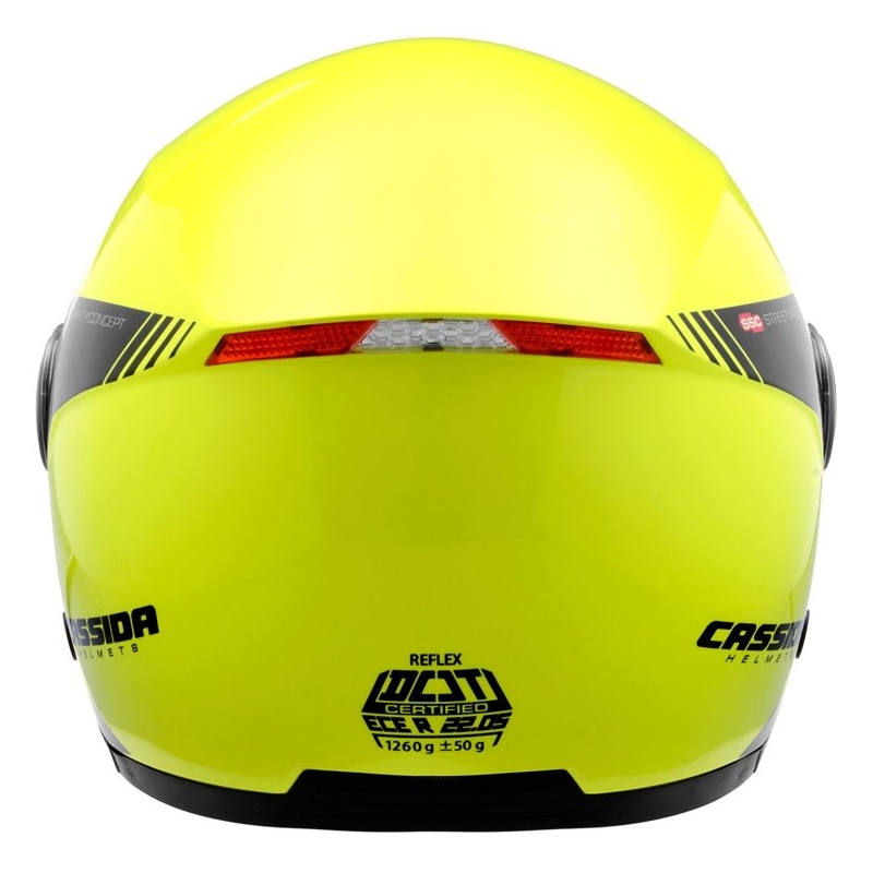 Otwarty kask motocyklowy Cassida Reflex Safety czarno-fluo żółty