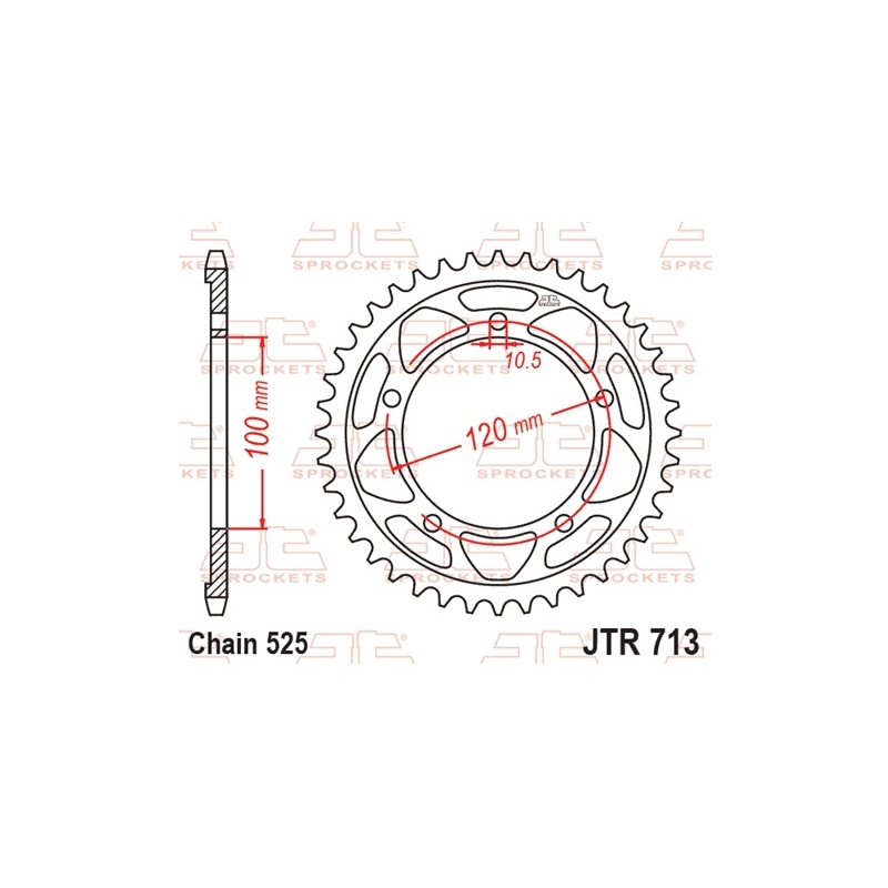 Rear sprocket JT 42T, 525