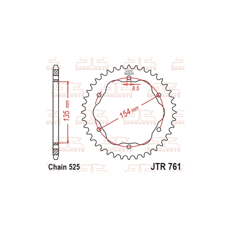 Rear sprocket JT 41T, 525