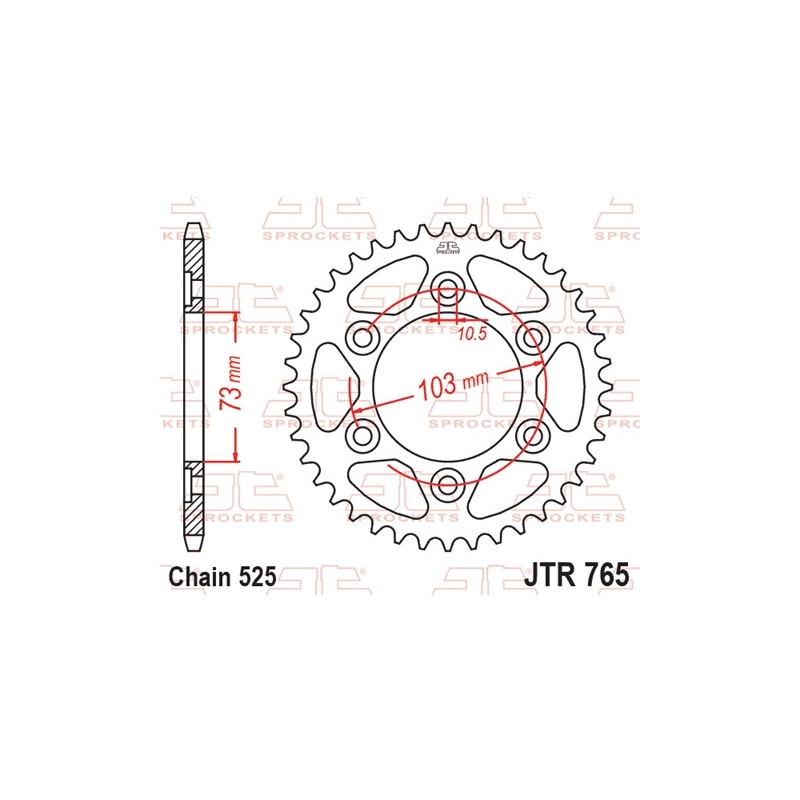 Rear sprocket JT 43T, 525