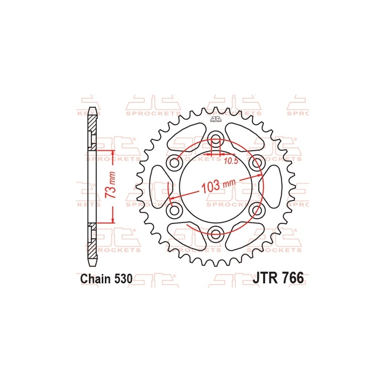 Rear sprocket JT 43T, 530