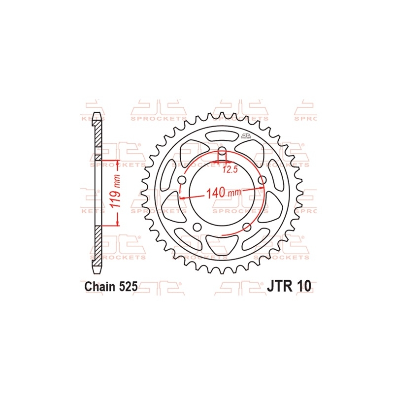 Rear sprocket JT 45T, 525