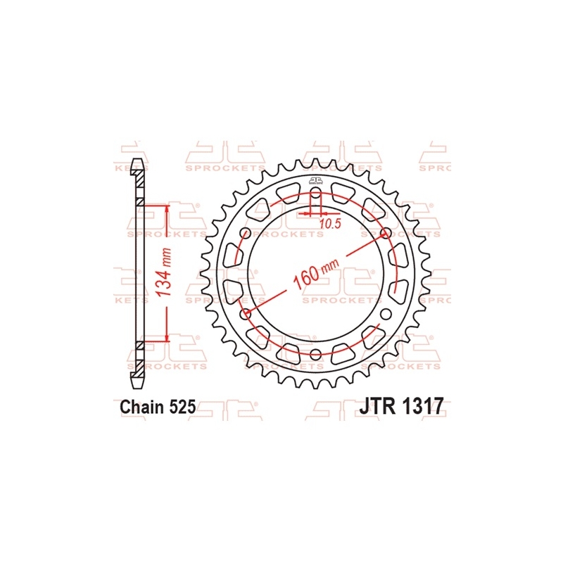Rear sprocket JT 40T, 525