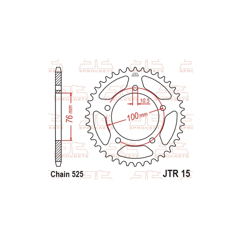 Rear sprocket JT 42T, 525