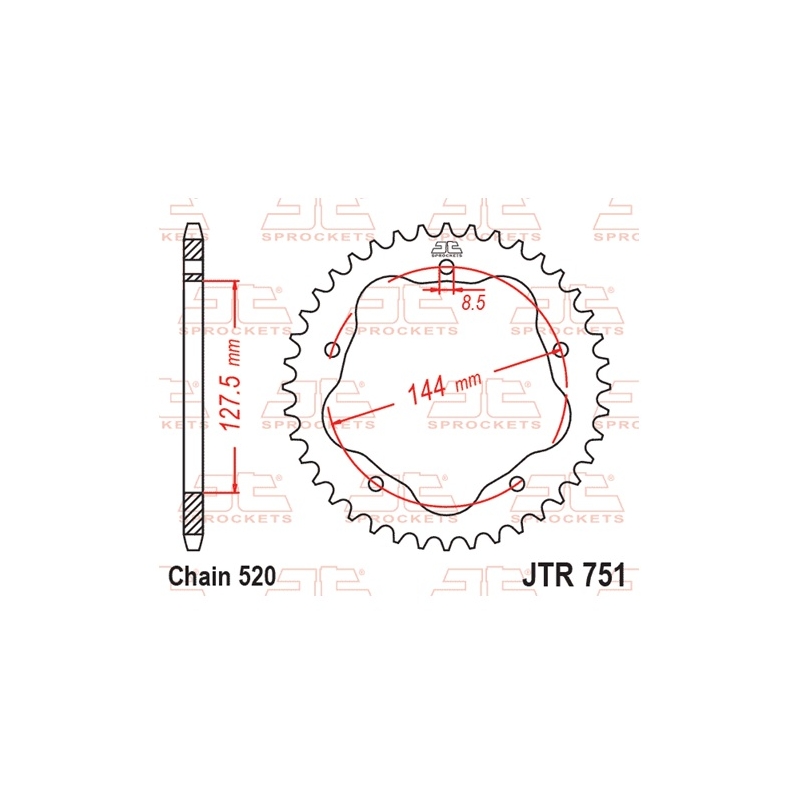 Rear sprocket JT 43T, 520