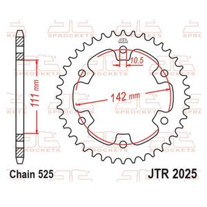 Rear sprocket JT JTR 2025-38 38T, 520