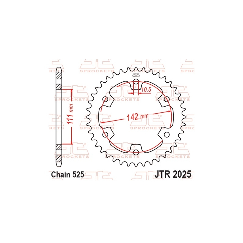 Rear sprocket JT 38T, 520