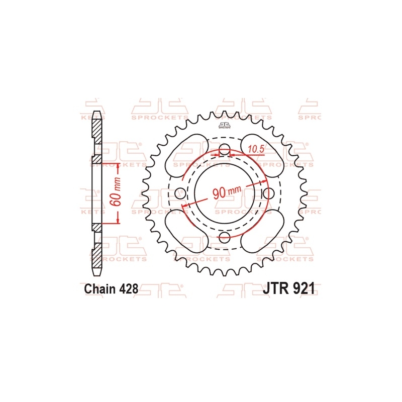 Rear sprocket JT 41T, 428
