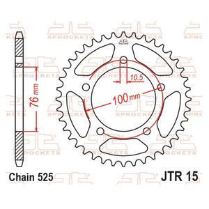 Rear sprocket JT JTR 15-43 43T, 525