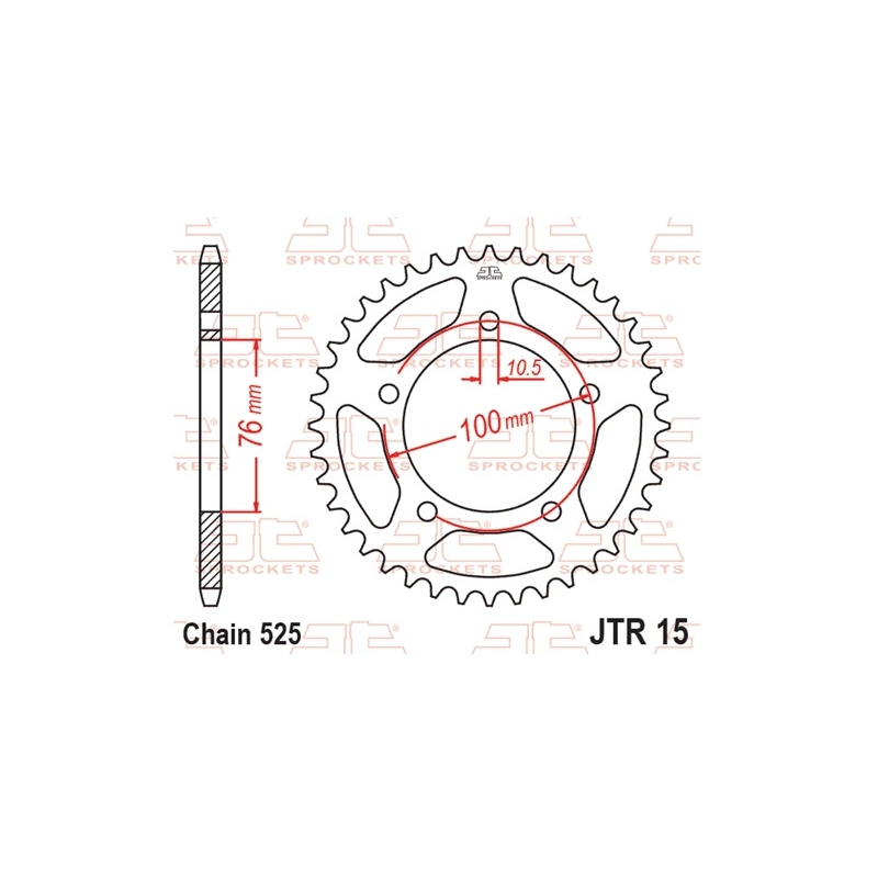Rear sprocket JT 43T, 525