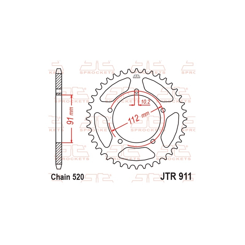 Rear sprocket JT 46T, 520