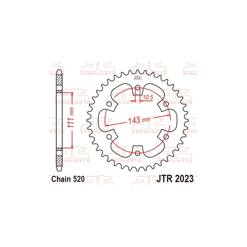 Rear sprocket JT 42T, 520