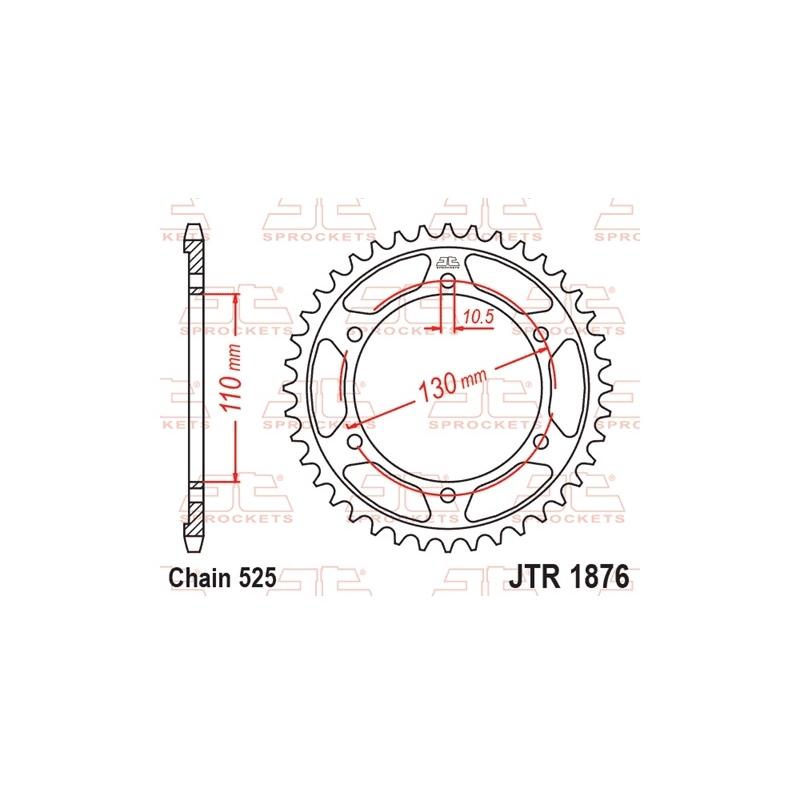 Rear sprocket JT 50T, 525