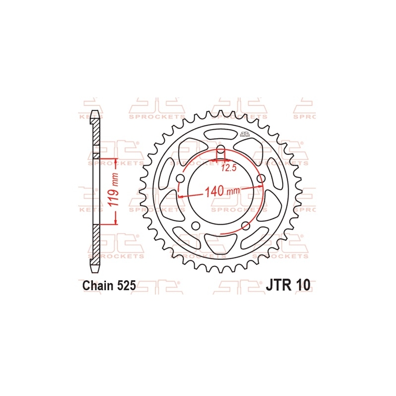 Rear sprocket JT 42T, 525
