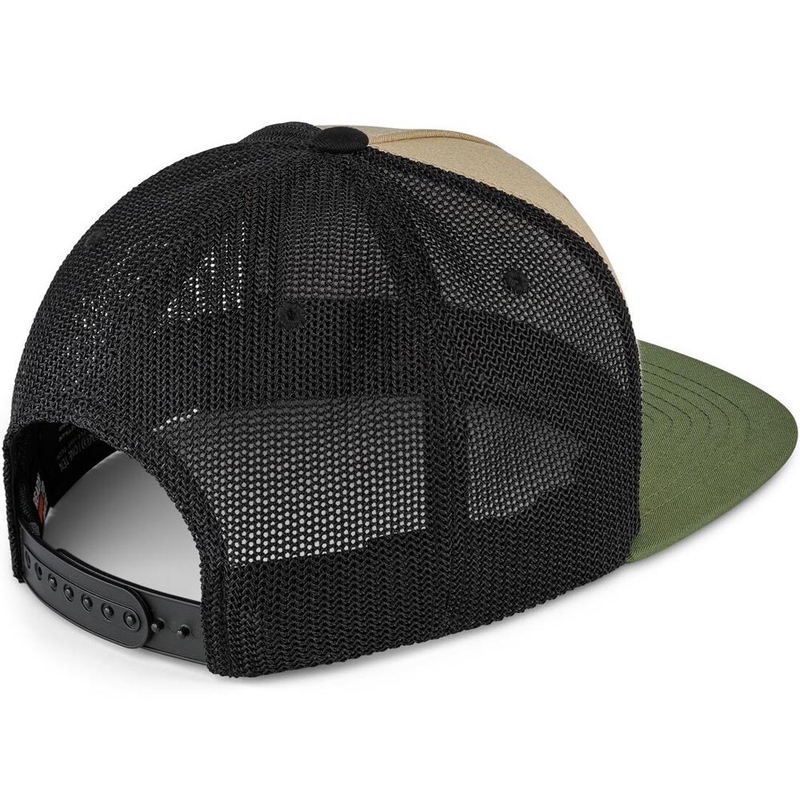 Czapka typu trucker z logo KTM w kolorze czarno-beżowo-khaki