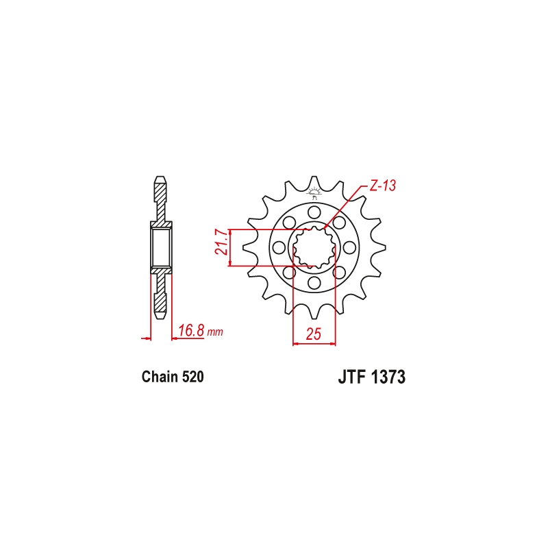 Front sprocket JT 17T, 520