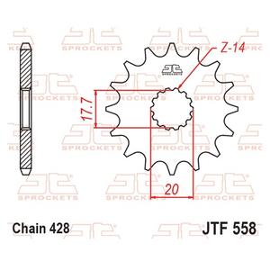 Front sprocket JT JTF 558-14 14T, 428