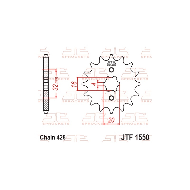 Front sprocket JT 14T, 428