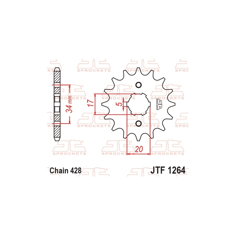 Front sprocket JT 16T, 428